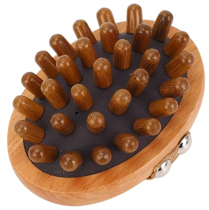 Dioche Handmassagebürste aus Holz, Tragbar, Ergonomisch, Einfach zu Bedienen, Massage-Körperbürste aus Holz für Reisen, Ganzkörpermassagegerät aus Massivem für die Entspannung Im