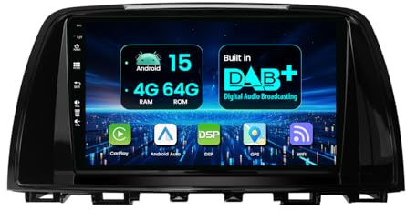 MISONDA [4GB+64GB with DAB+ ] Android 15 IPS Car Stereo For Mazda 6 GJ Atenza/CX-5 2012-2016 - CarPlay/Android Auto - LED Camera+ MIC - 9 Inch IPS GPS Navi - Steering Wheel Fast-boot 360-CAM WIFI BT