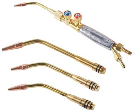 4-teiliges industrielles Schweißbrenner Set aus Kupfer für die Verwendung mit W J Spitze in Acetylen Sauerstoffsystemen, nicht für Einwegtanks, Schweiß und Schneidbrenner