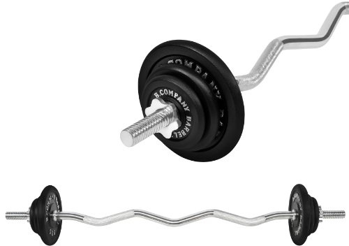Bad Company Gjutjärn hantelset, 24,5 x 1 kg (Sz-Barbell, 120 cm, 2 x 1 1/2 x 1/2 x 5 kg Viktplattor skivor hantelvikt)