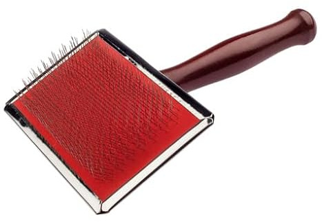 EHASO Extra Lifetime Soft Hundebürste groß, sanfte Fellpflege für kurzes und mittellanges Fell mit rostfreien Drahtstiften und ergonomischem Holzgriff für das entfernen von Unterwolle