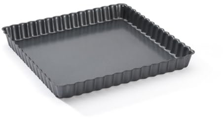 De Buyer 4709.23 Tarteform, quadratisch, abnehmbare Bodenplatte, 23 cm, Grau