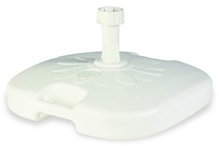 Ecoplast | Base per Ombrellone in Plastica Riciclata, Base Riempibile di Acqua/Sabbia, Capienza 14 Lt, Bianco, 445x445x100, Made in Italy