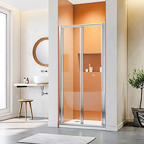 ELEGANT 1000mm Bi-fold Shower Door Enclosure Glass Reversible Folding Cubicle Door