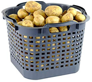 GreenLife Kartoffelkorb Gemüsekorb 25L 3 St. grau Made in Germany, robust, stapelbar, langlebiger Kunststoff