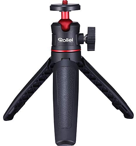 Rollei Ministativ Comfort Desktop, Tischstativ mit 360° Kugelkopf für DSLR DSLM & Kompakt-Kameras Mini Stativ Tragbar 2-in-1 Kamerastativ Klein & Handy Stativ, Ministativ-Handystativ-Tischstativ-Klein