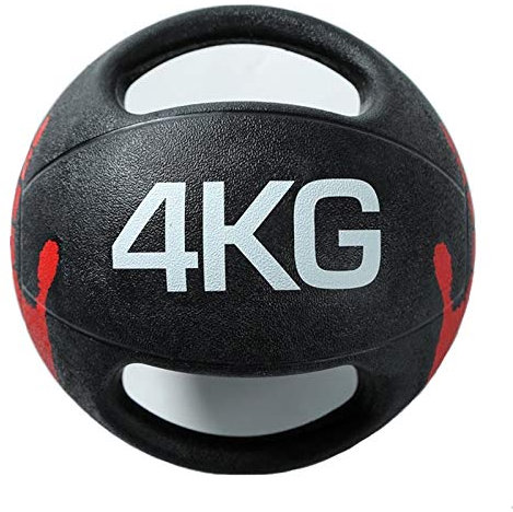 Medizinbälle Hua Doppelgriff Medizinball, 4 Kg / 8.8lb, Fitness Gummiball, Anti-Rutsch-und Tropfen-Resistant, Herren Und Frauen-Training Gravity Balance Ball