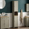 Bath Vida Priano Armoire de Salle de Bain Armoire de Rangement sur Pied en Bois Gris