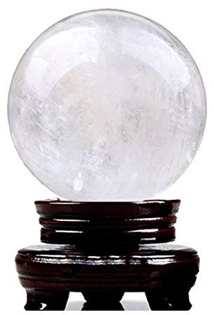 caihuashopping Fotokugel Natürliche Riss Crystal Ball Büro Auspicious Kugel Feng Shui-Ball Hochwertige Steinschnitzen Poliert-Verzierung (gelb und weiß) Glaskugel Fotografie (Color : B, Size : 10CM)