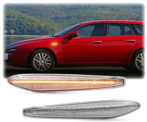 NSLUMO LED-Seitenmarkierungsleuchten für 05-11 A/lfa R/omeo 159, Brera, | Spider für 2005-2011 A/lfa R/omeo 159 sportwagon saloon Type 939 klare Linse für 2005-2010 A/lfa R/omeo Brera Type 939 IP67