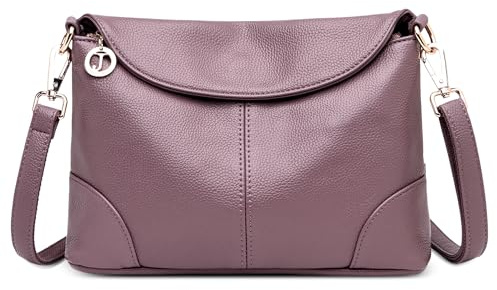 DORRISO Donna Borsa Tracolla Elegante Tracolla Borse Messenger Bag per Viaggio Lavoro Quotidiano Casual Impermeabile Pelle Sintetica Donna Borsa Tracolla Viola