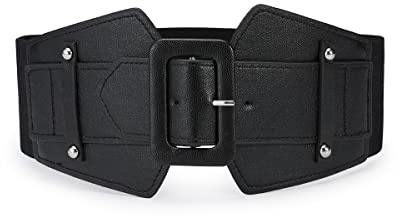 SYMOL Gürtel Damen Breite Dehnbare Cinch Vintage Korsett Gürtel Schnalle Gürtel Große Taille 65CM-160CM Taillengürtel Breiter 7,5CM.(Taille:130CM-160CM,Schwarz)