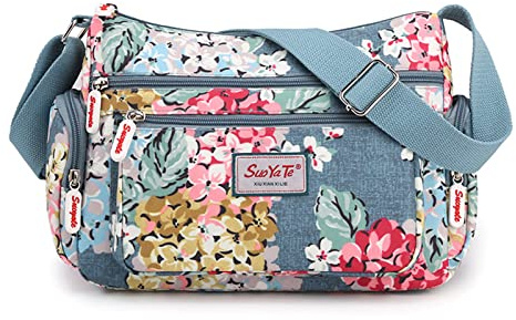XUDREZ Sac à bandoulière pour femmes, sac à bandoulière multi-poches, sac à épaule, sac de voyage, Bouquet de fleurs., Medium