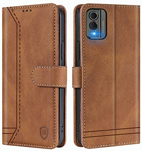 GoodcAcy Handyhülle für Nokia C32 4G Hülle Handyhülle Leder Klappbar Schutzhülle Tasche Wallet Brieftasche Cover Flip Case für Nokia C32 4G Klapphülle Braun