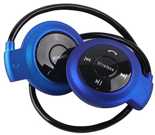 Cuifati Mini auriculares inalámbricos, portátiles, deportivos, plegables, con radio 4.0 y FM y compatible con tarjeta TF/SD para Android (azul)