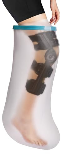 Fasola Protection Platre Jambe Adulte Etanche, Sac Douche Platre Pour Genoux Cassés, Orteil, Cheville, Blessure au Pied, Brûlures, Protege Platre Jambe Adulte Gardez Les Plaies et le Bandage au Sec