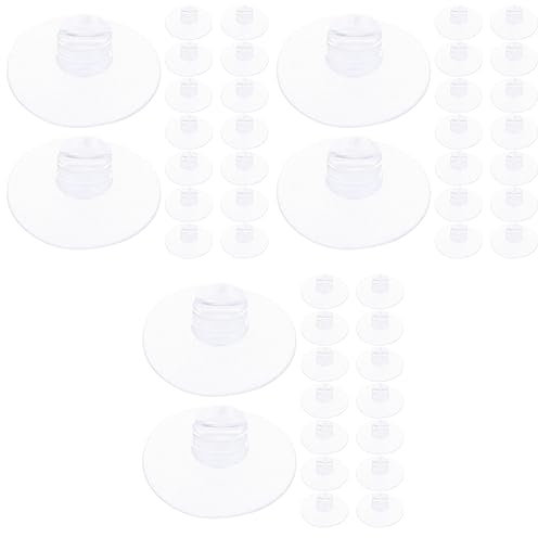 Alipis 60pcs Suction Cup Light String Holder for Christmas Fairy Lights Slotted Suction Wire Pads Clips for Kitchen Windows Outdoor Decor
