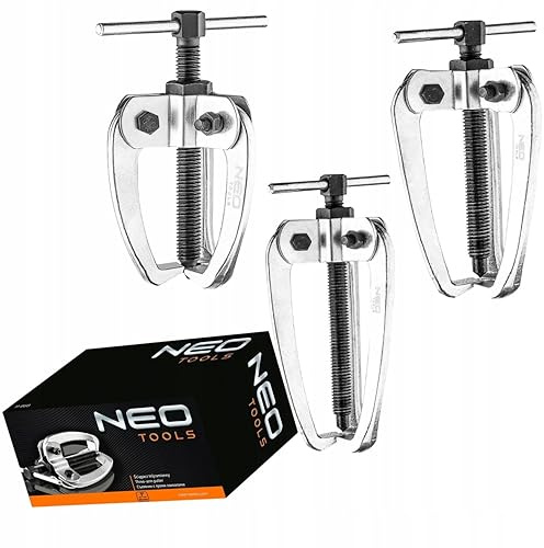 NEO TOOLS Estrattore a 3 bracci a 3 bracci, set da 3 pezzi, 1, 2 e 3 in acciaio CrV professionale, le braccia sono dotate di ganci, regolabili in larghezza | attrezzi per cuscinetti ruota per auto