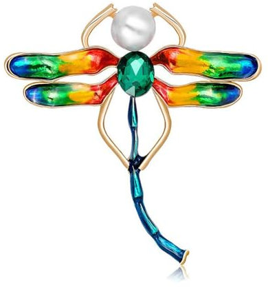 Tier-Brosche, Personalisierbar, Weiße Perle, Tropfendes Öl, Libelle, Anstecknadel, Strickjacke, Seidenschal, Knopf, Kleid, Accessoires, Schmuck, Ansteckblume, Ansteckblume Für Hut, Tasche, Anzug,