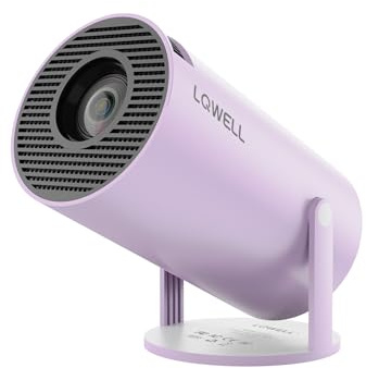 LQWELL® Beamer, Mini Projektor, unterstützt WiFi 5G & BT5.0, Automatische Trapezkorrektur, 220-Grad-Winkel, 130-Zoll-Display für Phone/PC/Lap/Xbox/Stick, 4K Heimkino Beamer, Lila (Kein Android OS)