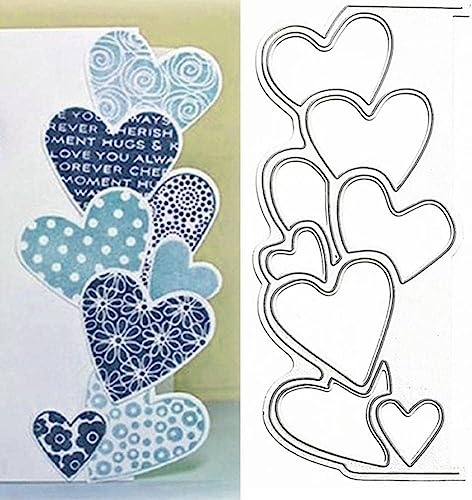 Enyolidimk Stanzschablone, Stencil, Herzform, Kartengestaltung, Scrapbooking, Fotoalben, dekorative Prägung für Kartenherstellung