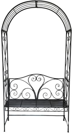 Banc de Jardin Ancien Fauteuil Arche Fer Gris 116 x 47 x 230 cm