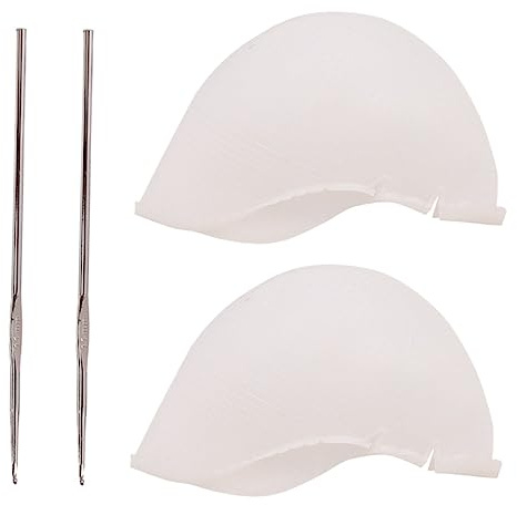 Healeved 2juego Kit Gorros De Silicona Para Teñir Cabello Con Aguja Tapas Para Mechas Reutilizables Para Peluquería y Uso Casero