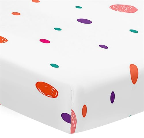 Morbuy Babybett Spannbettlaken,Mehrfarbige Punktserie Weiche Spannbettlaken Kinderbett,Spannbettlaken für Kinderbett, Stubenwagen Bezug Kinderwagen Matratzenbezug für Neugeborenes (Bunt,140x70cm)