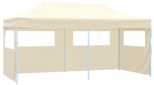Strandzelt Shelter Terrassenüberdachung Weidezelt - Pop-Up-Partyzelt Faltbar Creme 3×6 m für Events Garten Festival Party