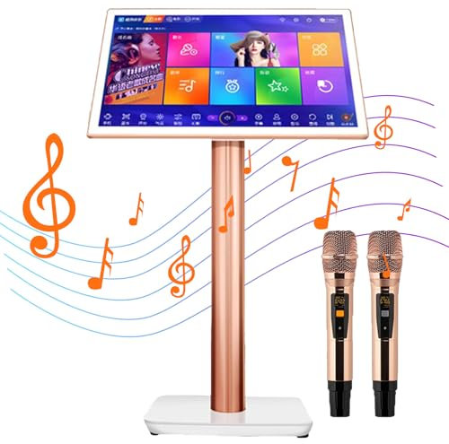 Reproductor de karaoke todo en uno con micrófono inalámbrico, pantalla táctil capacitiva de 19,5'' con visualización de letras, máquina de karaoke profesional para fiestas en casa, KTV, DJ, bar, bla