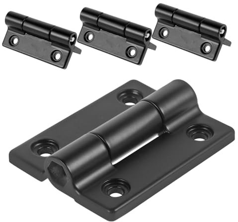 BUGUUYO 4 Pièces Charnière d'arrêt moustiquaire pour porte de fourgon de poignée de porte serrures rail charnière d'amortissement charnière à friction réglable Acier inoxydable Black