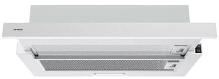 INFINITON Campana Encastrable CMPE-64WBM, 400 m3/h, Ancho de 60 cm, 2 Niveles de potencia, Filtros de aluminio incorporado, Luz Led, B, Blanco