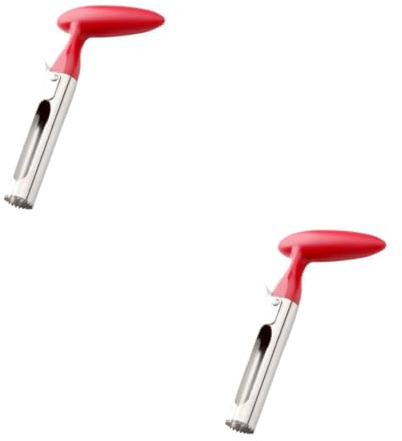 MAGICLULU 2 Pièces Vide-Pomme Main D'éplucheur De Pommes De Terre Gadget Coupe-Pommes Outil Ustensile De Cuisine Ouvre-boîte Suppression Trancheuse De Pommes Cœur Acier Inoxydable 403 Rouge