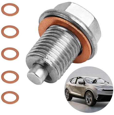 EuAcesry Tapón Magnético Drenaje Aceite, M14x1.5 Tornillo Magnético Carter con 5 Arandelas, Tuerca de Drenaje de Cárter de Aceite, Perfectamente a la Mayoría de Los Coches