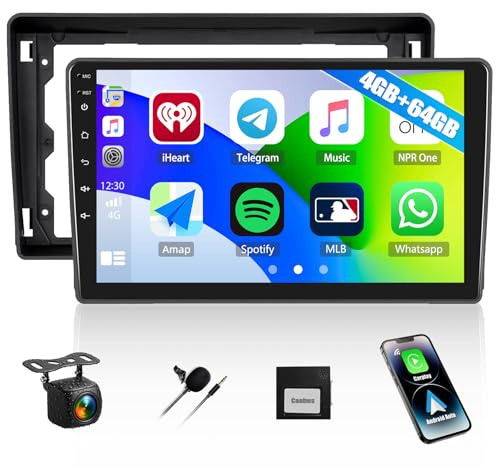 4+64GB Android 15 Car Stereo Radio for Ford Fiesta Focus Kuga Transit Connect S-Max C-Max, Wireless Carplay Android Auto, 7-Inch Touch Screen Car Radio Bluetooth 5.0 16EQ GPS FM HD Backup Camera