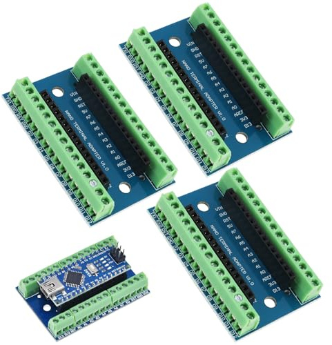 Carte d'Extension Nano IO Shield, Ensemble de 3, Compatible avec Arduino, 16MB, Plaque à Bornes à Vis pour Prototypage et Projets DIY Électroniques