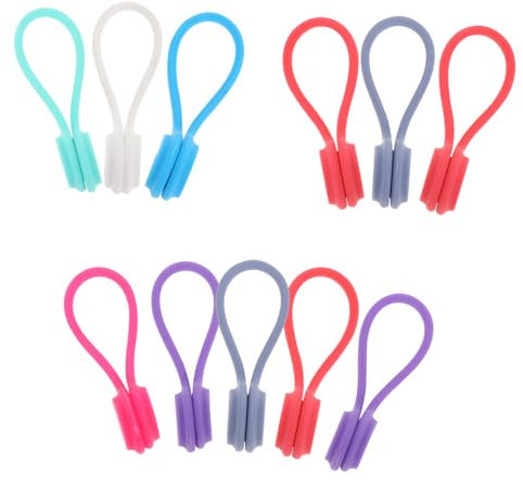 OSOLADY 10 Stück Magnetische Kabel Organizer für Zuhause Büro Schule Wiederverwendbare Kabelbinder mit Magnetclip Langlebig und Multifunktional Kreative Kabelhalter in Verschiedenen Farben