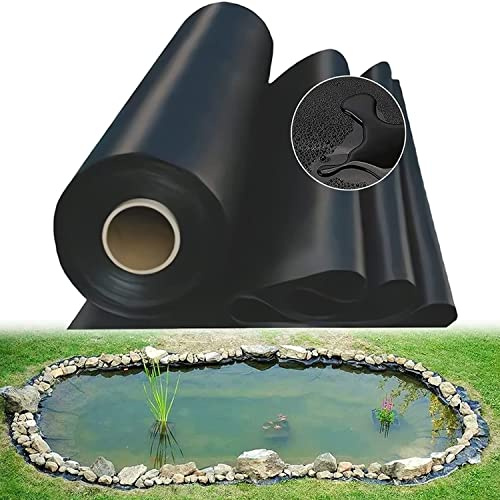 HDPE schwarze Teichfolie, langlebig, UV-beständig, reißfest, umweltfreundlich, 3 x 8 m Größe, für Koiteiche, Wasserfälle und Garten