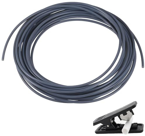 10 Meter PTFE Schlauch mit Cutter, PTFE Tube 3D Drucker Schlauch, für Bambu Lab A1, A1 Mini, P1P, P1S, X1C und für Creality K1, K1 Max, Ender 3 V3, 2,5mm ID x 4mm OD, für 1,75mm 3D Druckerdrähte, Grau