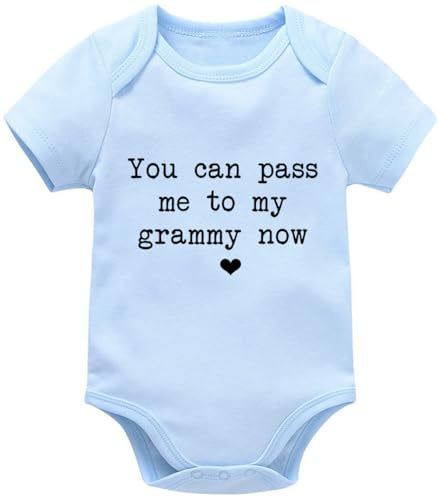 MTYZTSQK You Can Pass Me to My Grammy Now Baby Bodysuit Funny Infant Boys Girls Romper Novelty Grandma Newborn Clothes