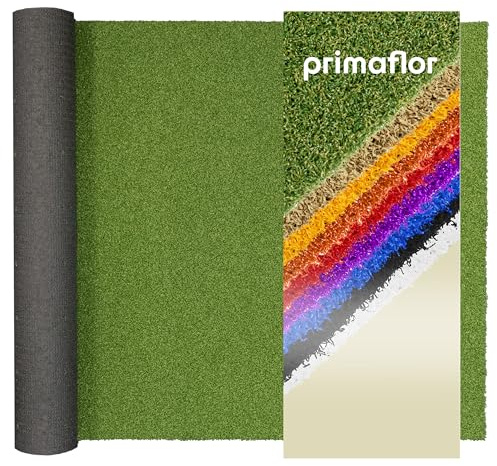 Primaflor Kurzflor Kunstrasen FUN4YOU - Grün, 2,00m x 4,00m, Viele Größen, 12 mm Hoch, UV-Beständiger, Wasserdurchlässiger, Rasenteppich, Outdoor Bodenbelag für Balkon, Minigolf und Boot