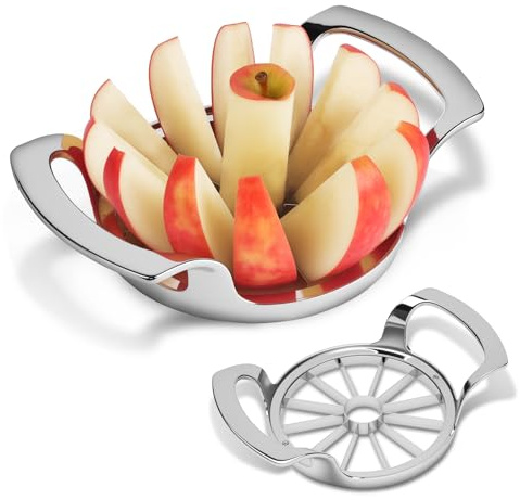 LIVSGNISTA Apple Slicer and Corer, Basic Model with 12 Sharp Stainless Steel Blades - Zinc Alloy Case for Effortless Slicing & Coring