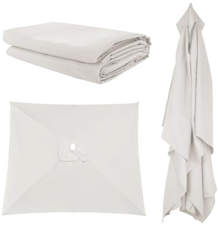 Esterni Da Giardino Telo Di Ricambio Per Ombrellone, Impermeabile Copertura In Tessuto Di Rechange, 2x2 3x3m 2.5x2.5m, 4 6 8 Stecche, Baldacchino Giardino Patio Balcone Spiaggia(Off-white,2X2m)