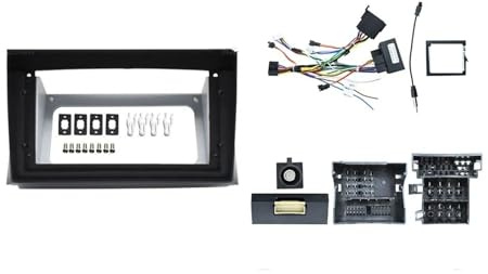 SAIBOL Auto Radio Blende Einbaurahmen Für VW Für Multivan T5 2003-2015 9 Zoll Auto Radio Android DVD Stereo Bildschirm Video-Player Rahmen Power Kabelbaum Canbus(Frame Cable Canbus)