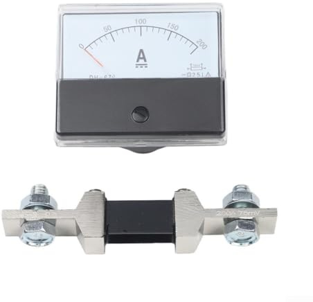 Amperometro analogico CC, strumento da pannello DH-670 con shunt per misurazione ampere, misuratore di monitoraggio della corrente elettrica (200A)
