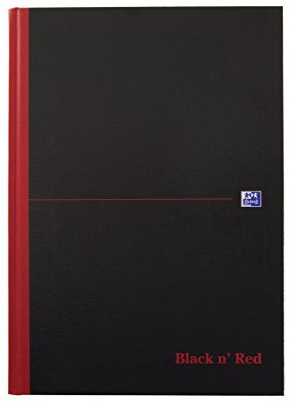 Oxford Black n' Red, A4 Notebook, Casebound, Hardback, 192 Pages, Single Notepad