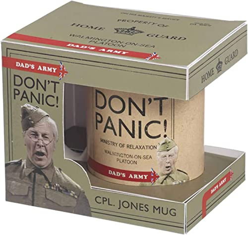 Dad’s Army Don’t Panic Mug 325ml – Official BBC Home Guard Corporal Jones Ceramic Tea & Coffee Mug – Vintage Ministry of Relaxation Walmington-on-Sea Gift
