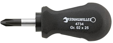 Stahlwille 47341002 DRALL Cross-Head Screwdriver, PH Size 2, 25mm Blade, Phillips-Recess, Chrome Plated, Lightweight 31g, Made in Germany