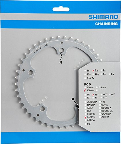 Shimano Unisex – Erwachsene ALFINE FC-S501 Kettenblatt, Silber, 45 Zähne