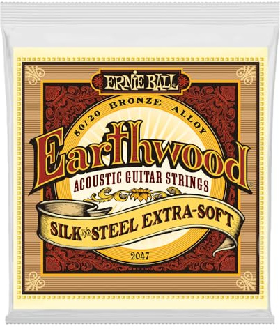 Ernie Ball Earthwood Silk & Steel Extra Soft Akustik-Gitarrensaiten, 80/20-Bronze, Stärke 10–50
